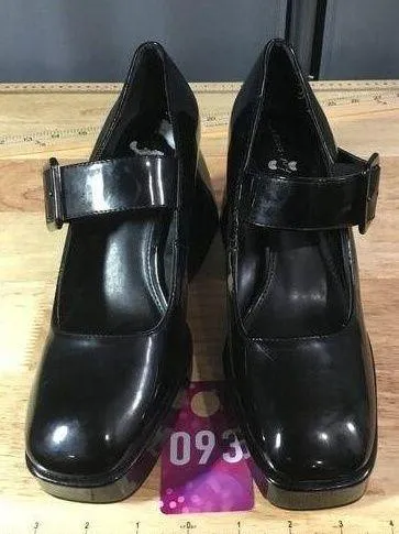 Circus by Sam Edelman Mary Jane Women's 7 Black Patent Leather Square Toe Heels