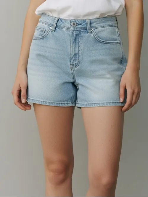 Seven7 Light Wash Mid Rise Denim Jean Shorts Size 6