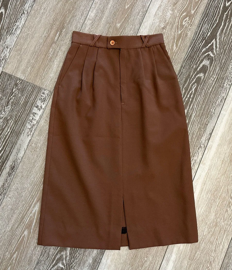 Vintage Condor California Woman’s Skirt Sz 5 6 Midi Length In Brown
