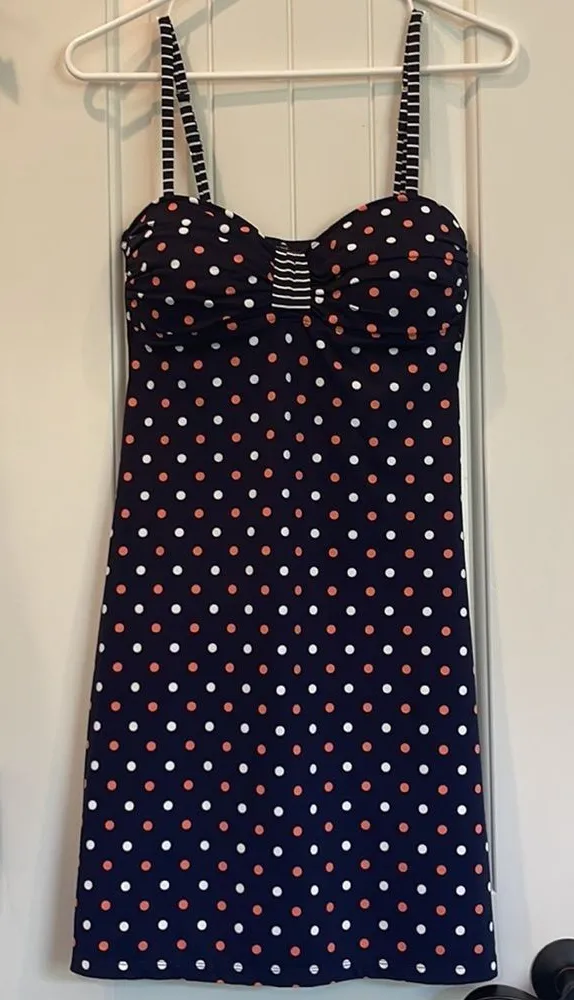 TOMMY BAHAMA Polka Dot Summer CoverUp Sundress Sz S Retro Swimwear Beach Resort