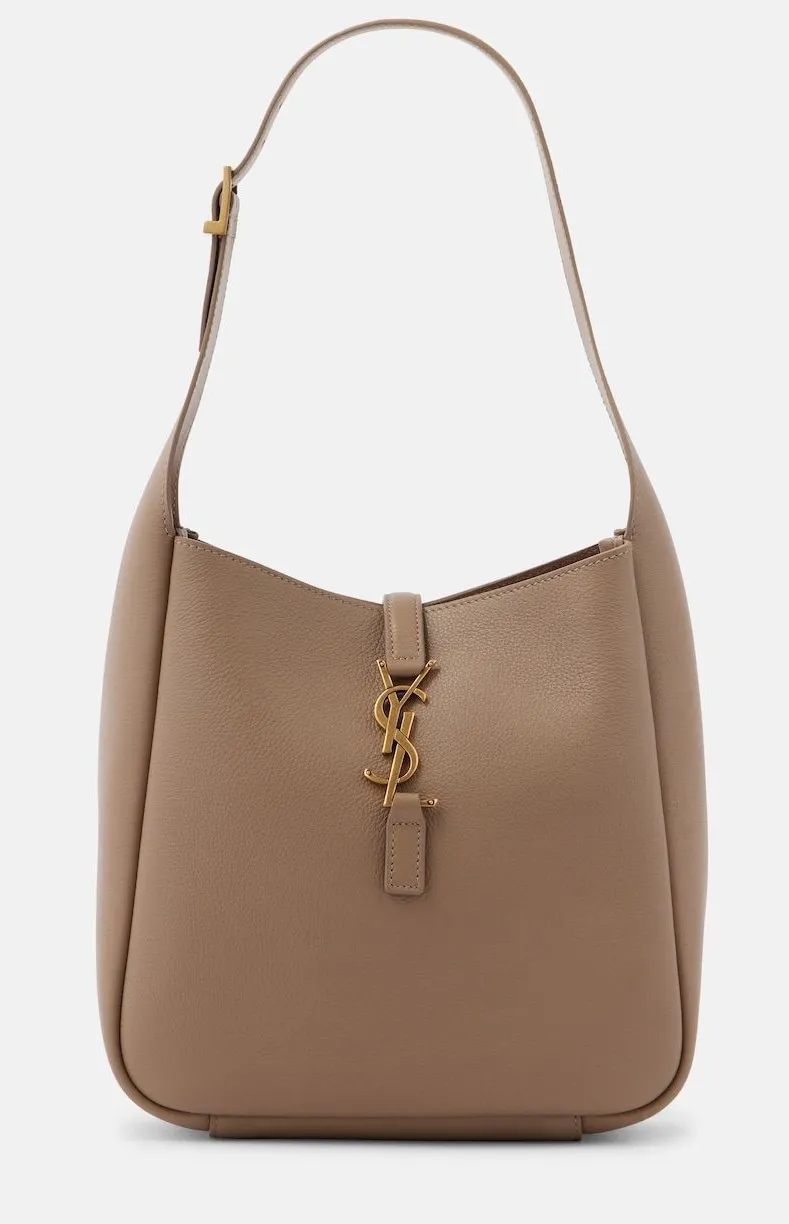 Saint Laurent YSL Le 5 à 7 Small Leather Shoulder Bag in Beige