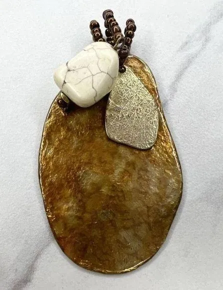 Chico's Gold Tone Beaded Pendant