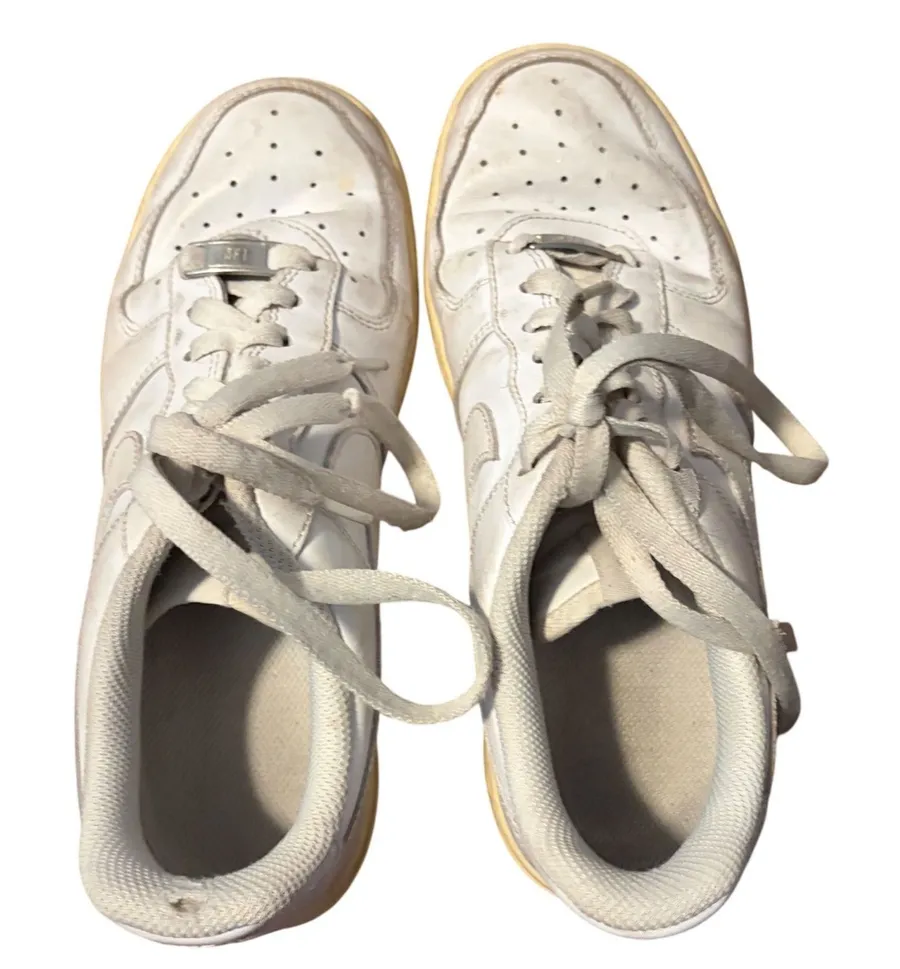 Nike Air Force 1 Low White White Leather Sneakers 315115-112 Mens 8 Womens 9.5