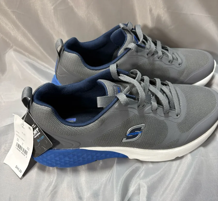 Skechers men’s gray and blue athletic shoes