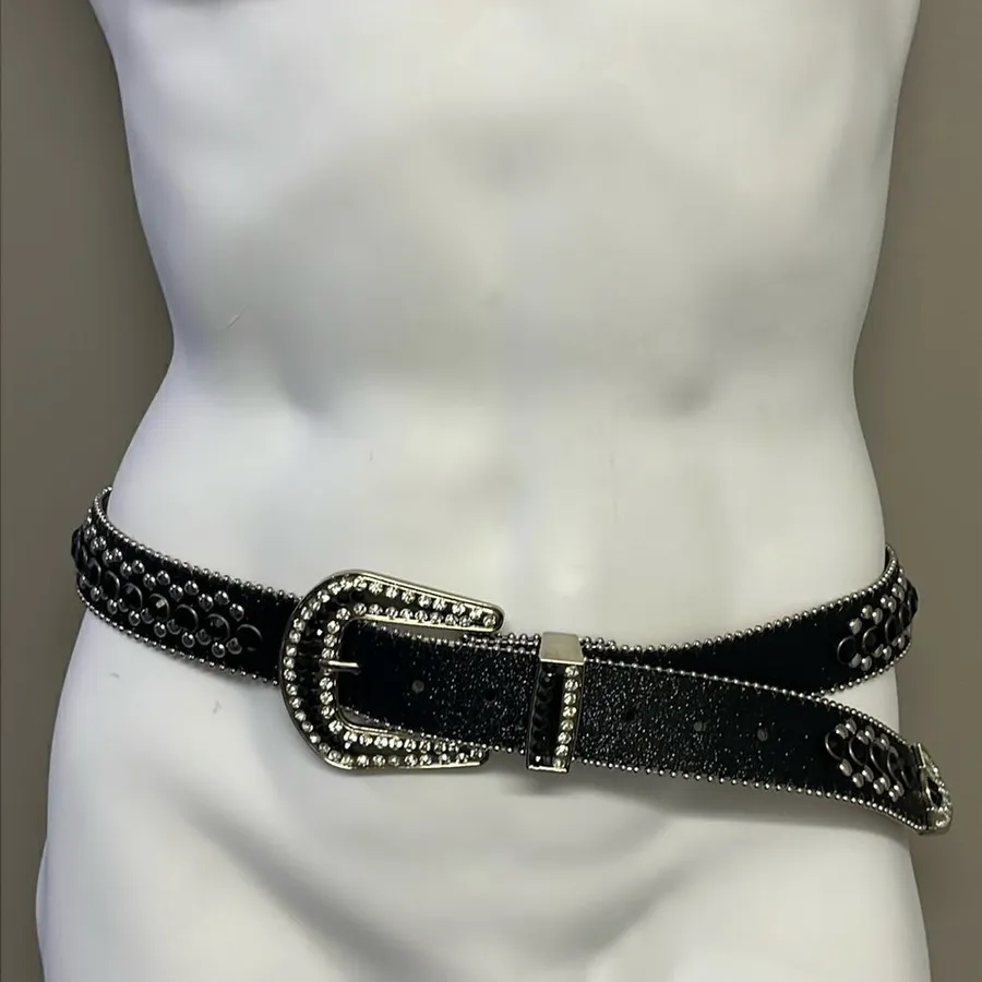 Skeleton Studded Glitter Punk Grunge Silver