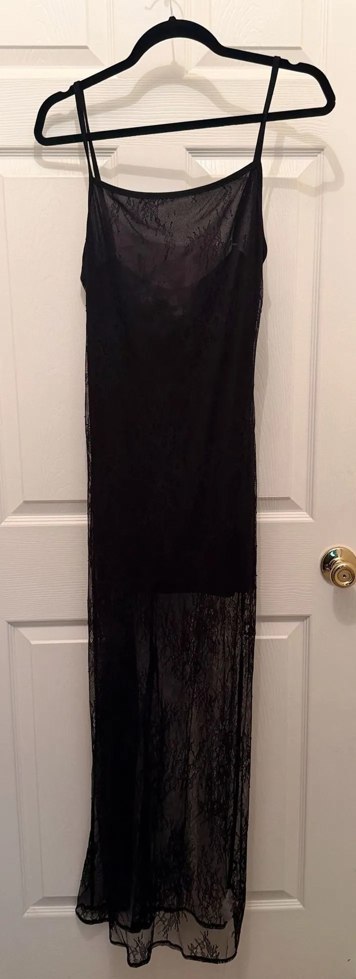 Cupshe Women’s Black Lace Sheer Full Slip, Size L, Polyester