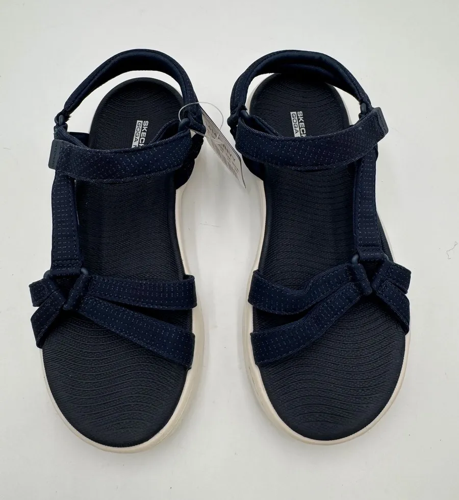 Skechers GOwalk Sandals Womens Size 6 Navy Comfort Adjustable Sport NWT