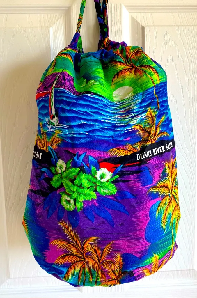 4/$20 Jamaica Caribbean Drawstring Lined Bucket Bag