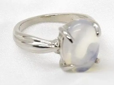 Blue Stone Ring Silver Size 8