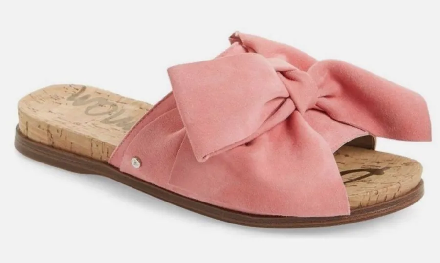 Sam Edelman Henna Pink Bow Slide Sandals Size 7