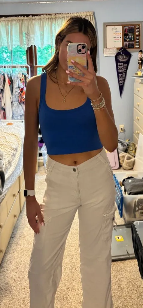 American Eagle Dreamy Drape Cream Pants – Size 2
