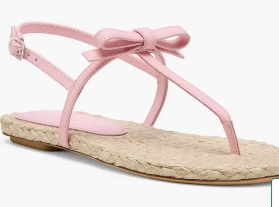 Stuart Weitzman, Felicity Slingback Espadrille Sandal, Light Pink, Size 7, NWT