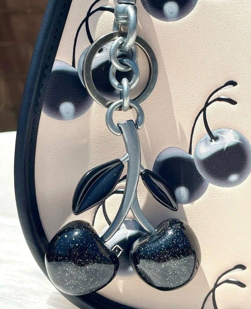 New Black Cherry Charm for Purse/ Bag/ Keychain