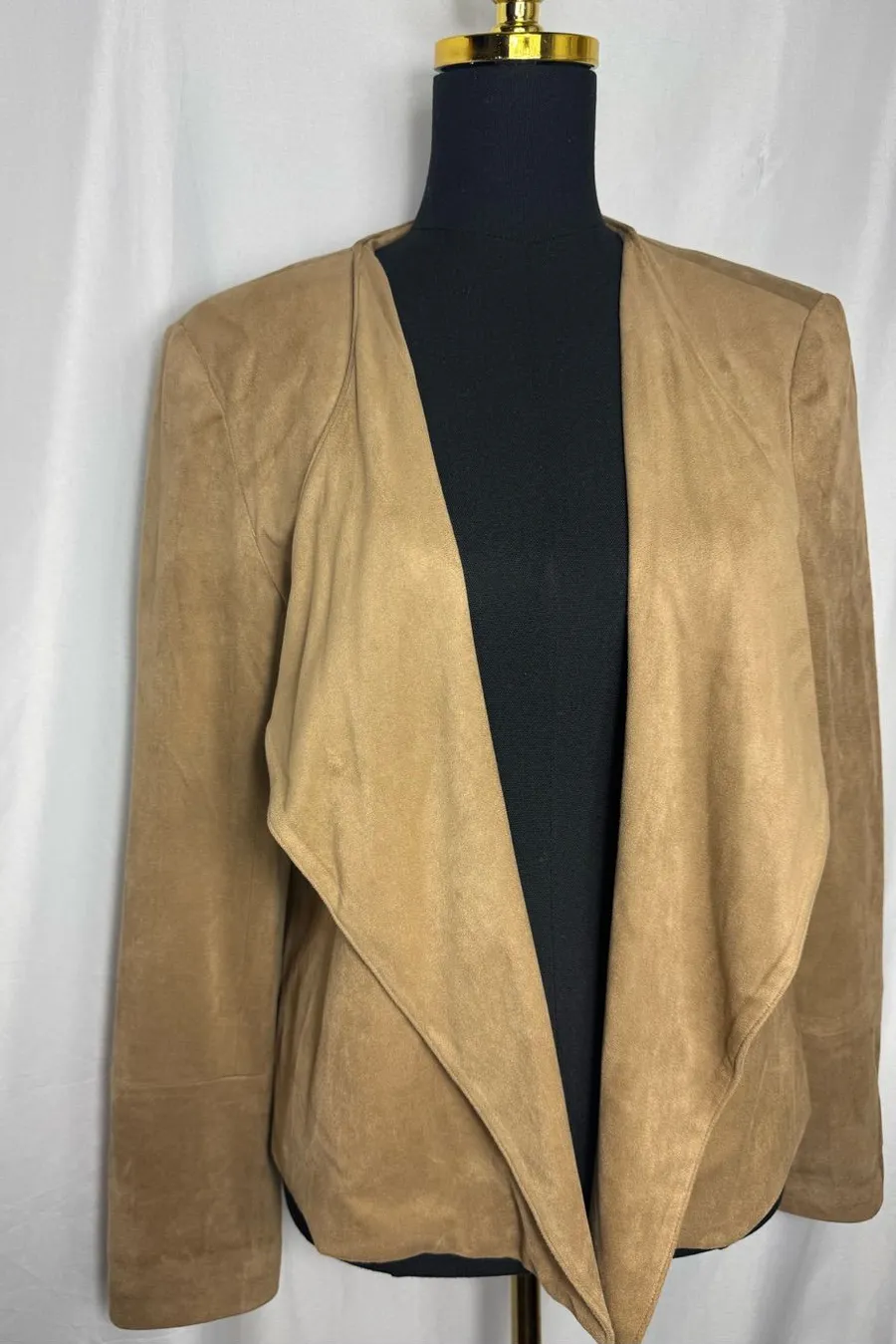 Jules & Leopold Women’s Open-Front Faux Suede Jacket casual fall business large