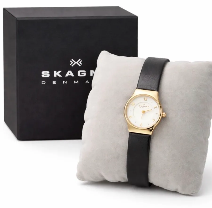 Skagen Denmark Leather Watch Black