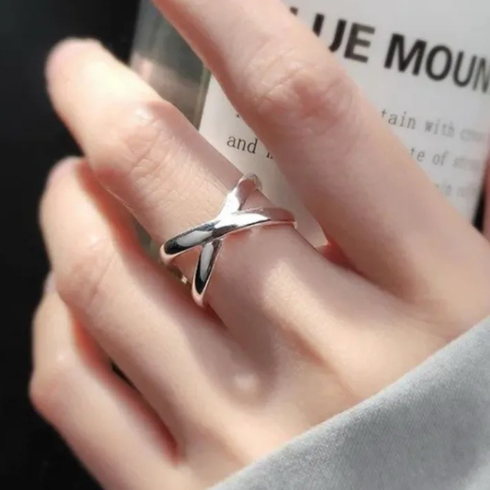 NEW Solid Unisex 925 Sterling Silver Cross Ring, Adjustable