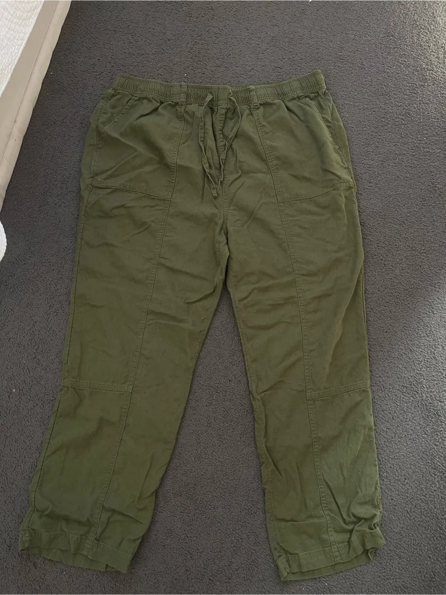 Time and Tru Olive Drawstring Utility Cargo Pants Green Size XL