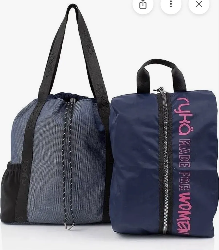 NWT Ryka Womens Venture Durable Nylon Drawstring Hiking Backpack Blue $100 FF404