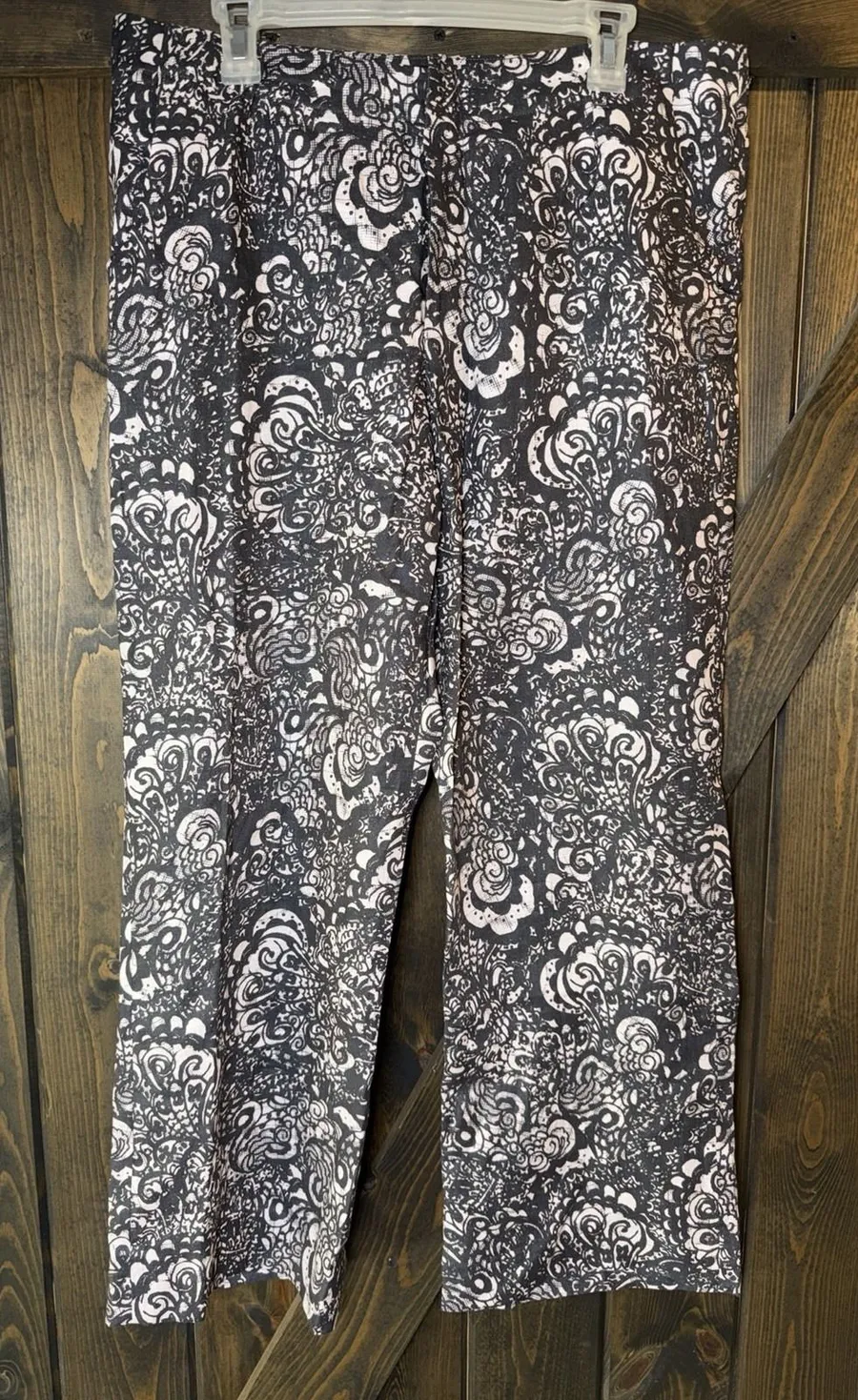 Peruvian Connection 100% Linen Isla Trouser Floral Cottagecore Gothcore Sz 14