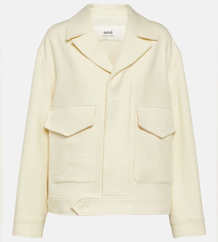 Ami Cream Utility virgin wool Pocket Jacket