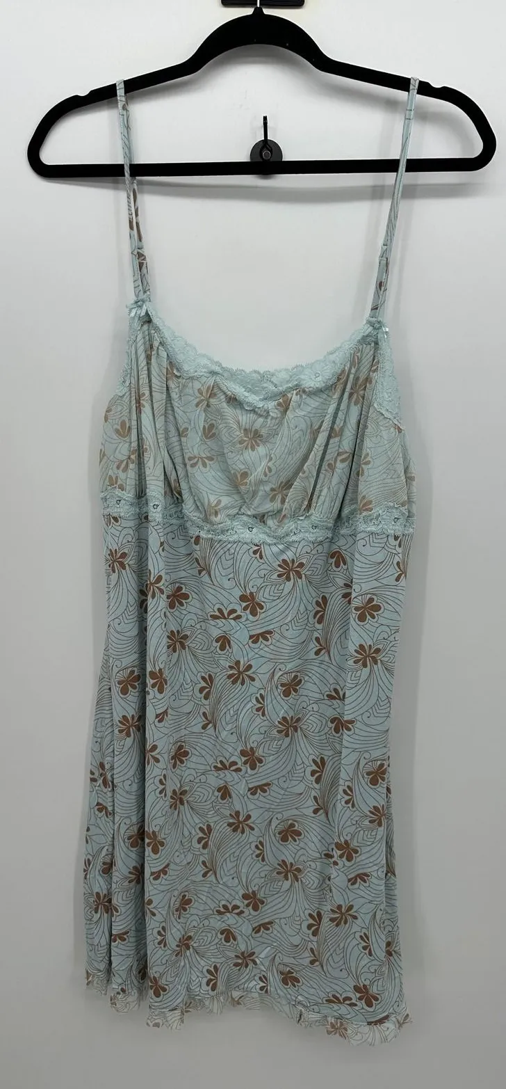 Apt 9 Women 2X Blue Floral Lace Chemise Nightgown Sleepwear Intimates Slip Dress