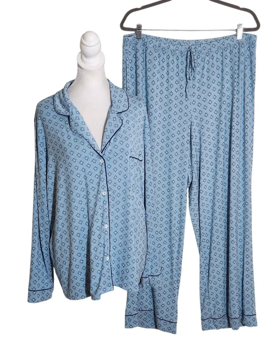 State of Day Blue Print Pajama Set Size XL