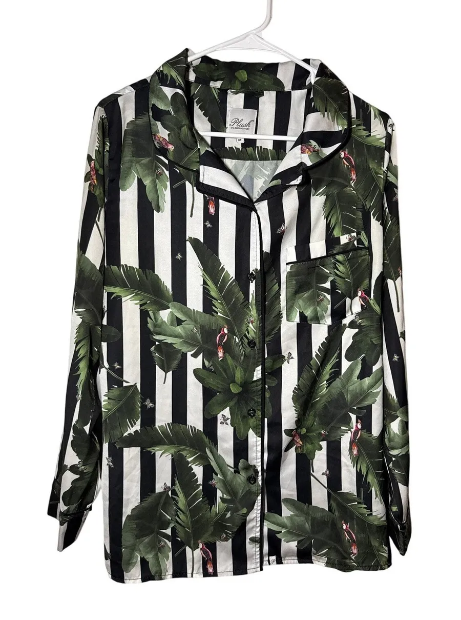 Plush x Revolve PJ Top Size Medium Black