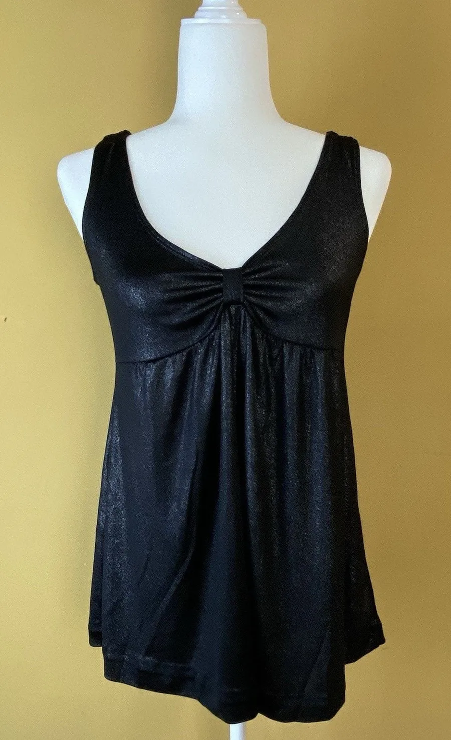 Fire Los Angeles Womans Tank Top Size L Black Glitter Thin