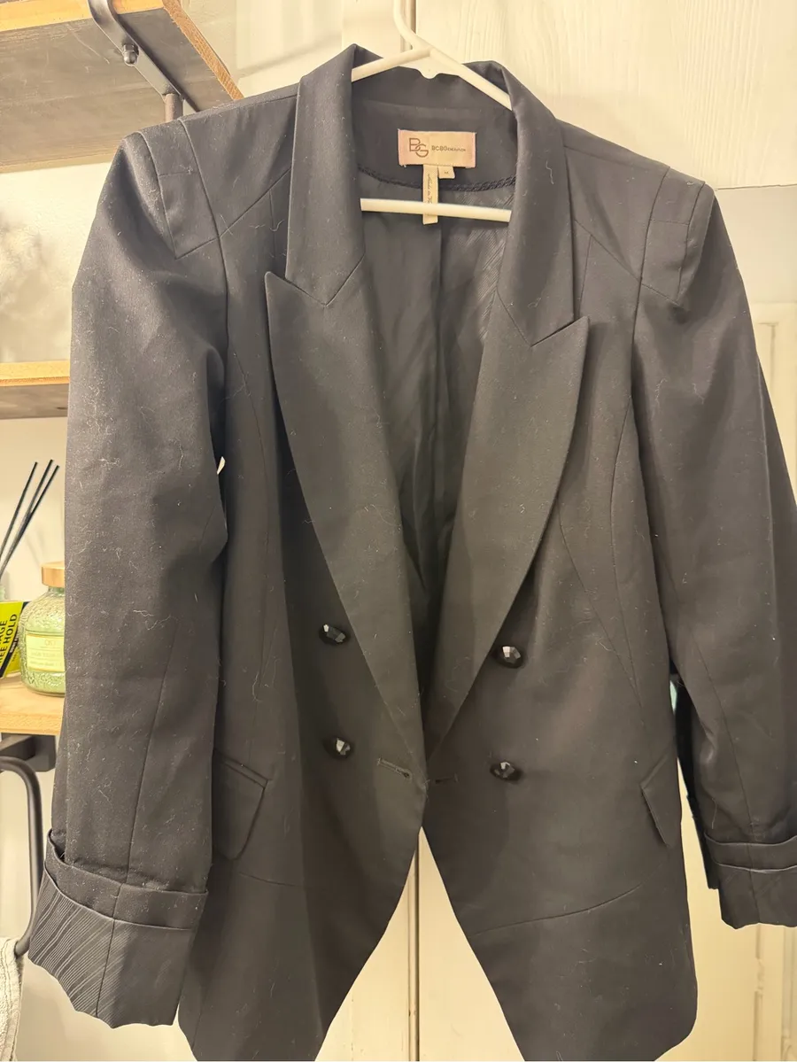 BCBGeneration Black Double-Breasted Women's Blazer