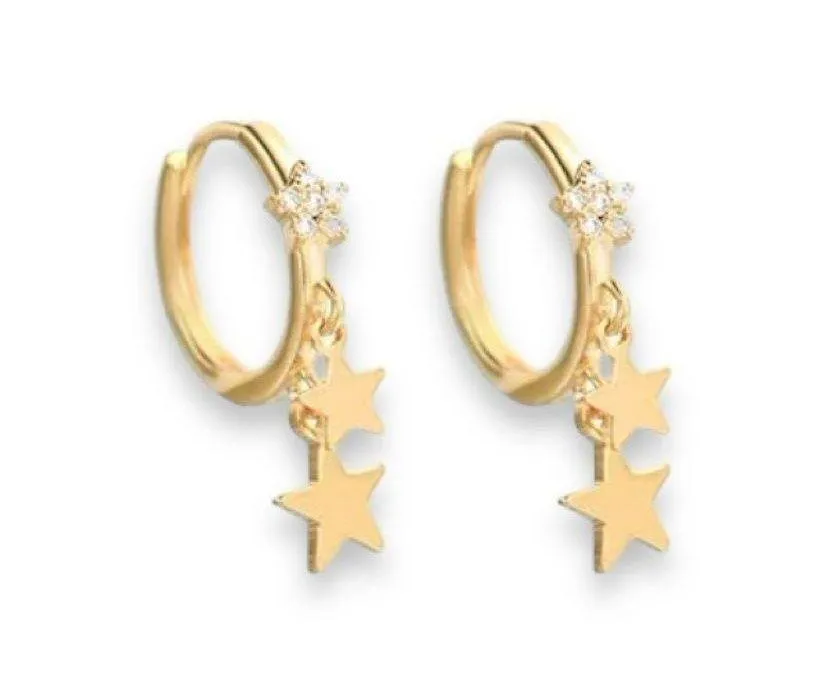 13mm Star Gold Hoop Earrings for Women