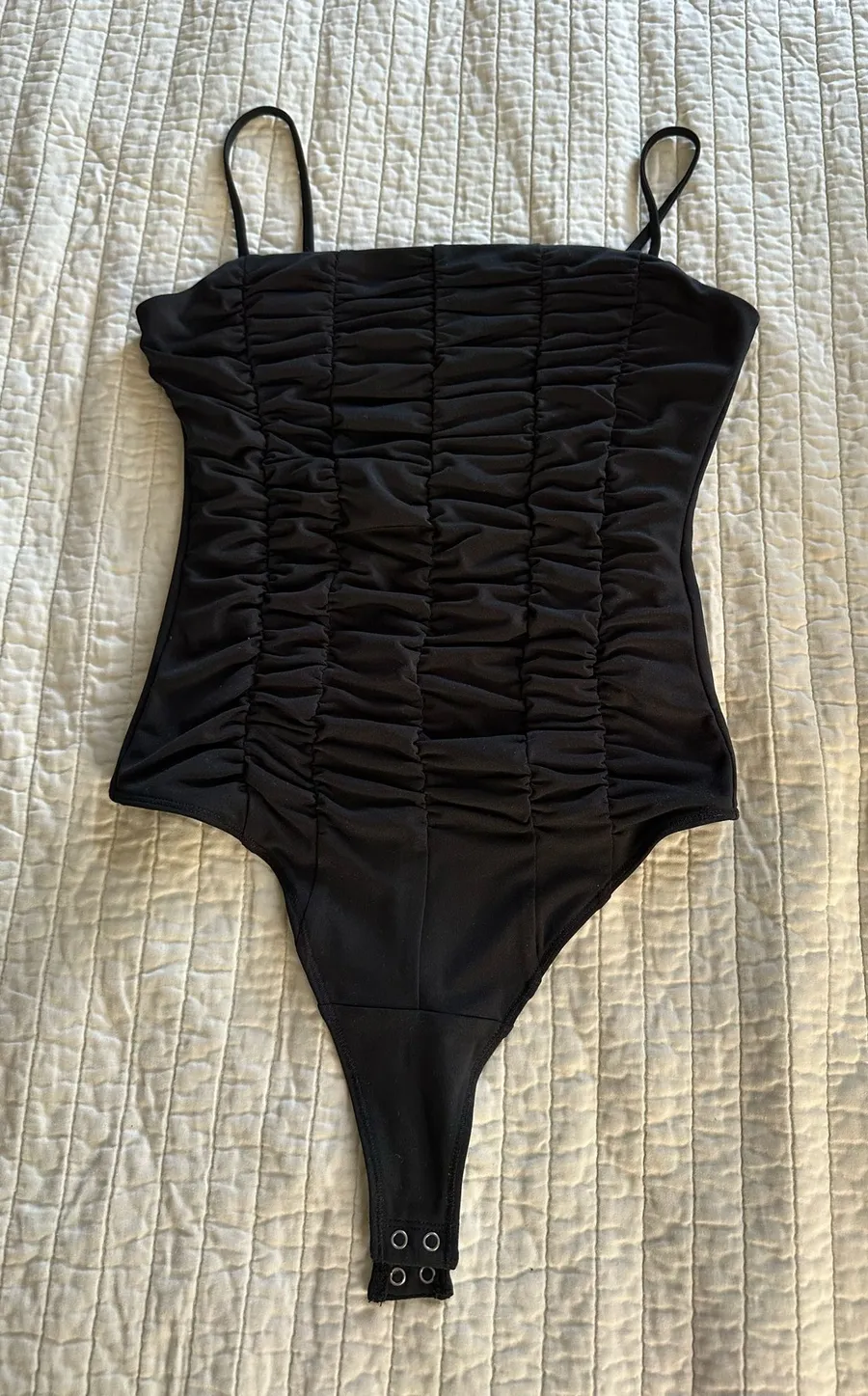 Abercrombie & Fitch Black Ruched Bodysuit