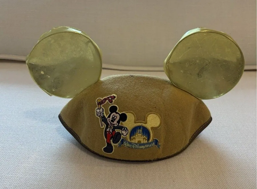 Vintage Official Walt Disney World Mickey ears hat 1990s Gold RN68197