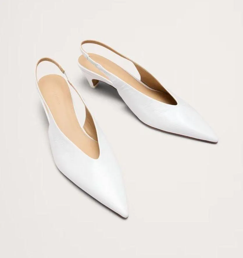 Italian leather slingback pump