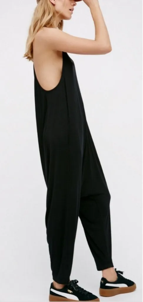 Intimately Free People Women’s Really Racerback Slouchy Oversized Black Romper