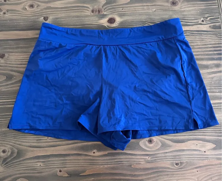 Bal Harbour Swim Shorts XL Blue Elastic Waist Beach Swim Bottoms