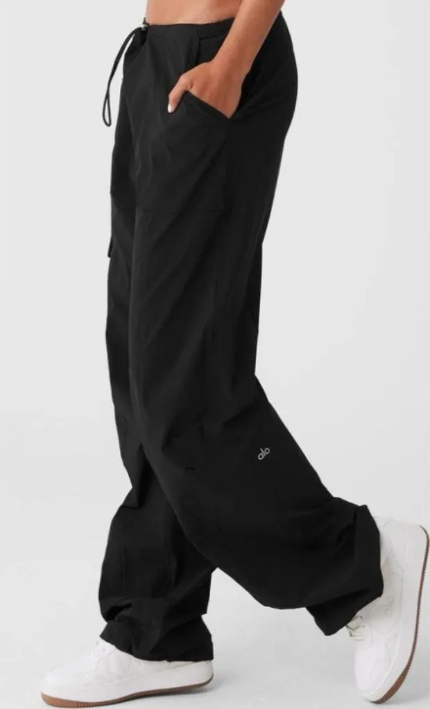 Alo Megastar Cargo Pants Black High OR Low Rise Hiking Utility Track Joggers L
