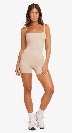 CSB form staple playsuit in fawn Tan Size M