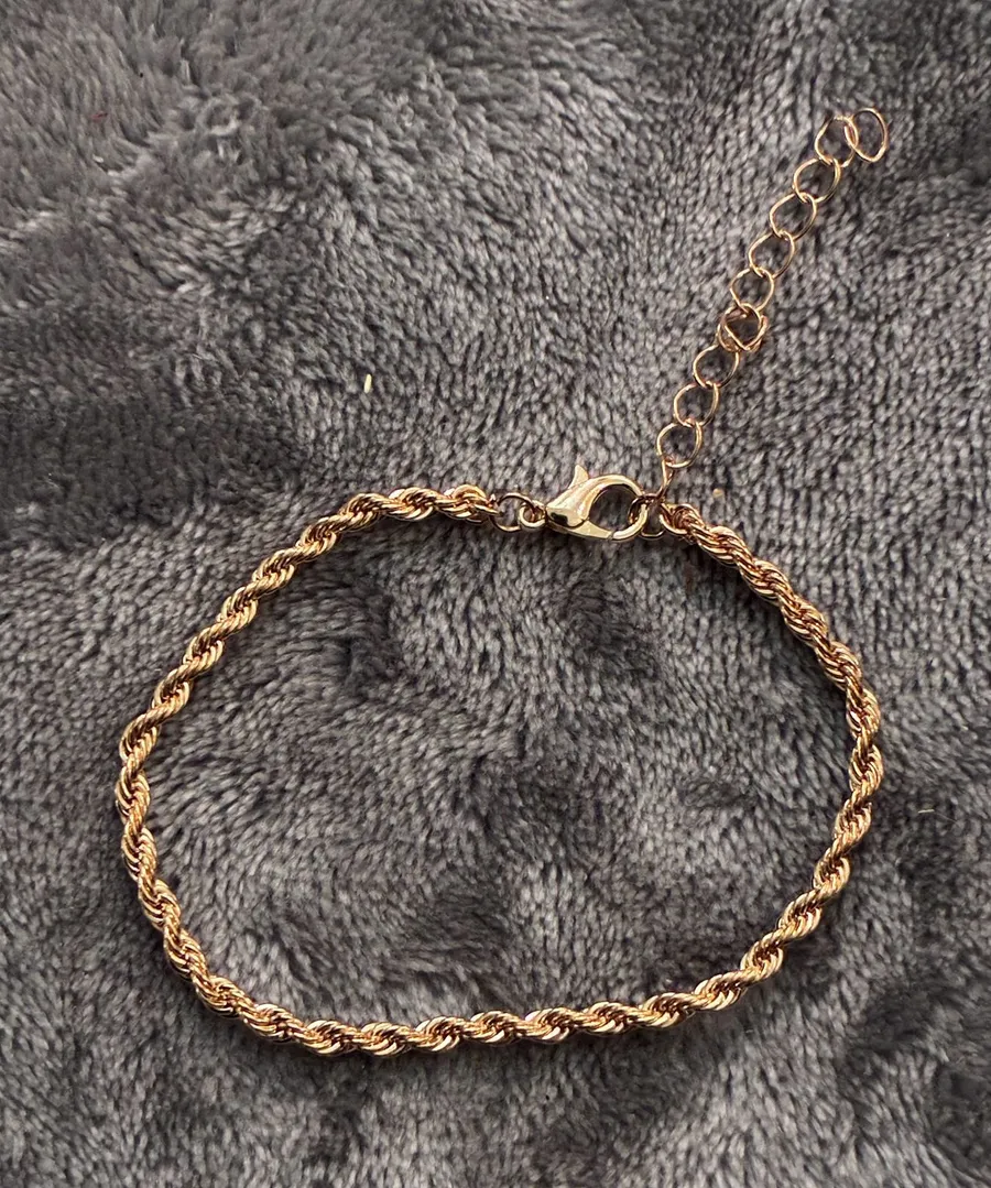 French Style Rope Chain Bracelet Gold