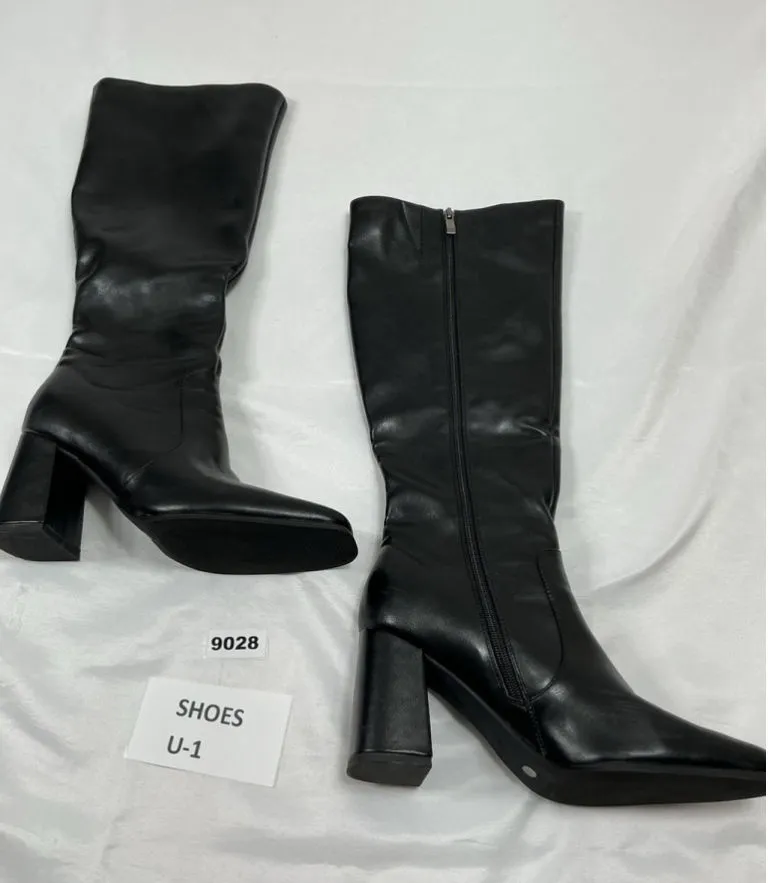 Womans Excellent Modatope Knee High Fashion Boots 9 Black Side Zip