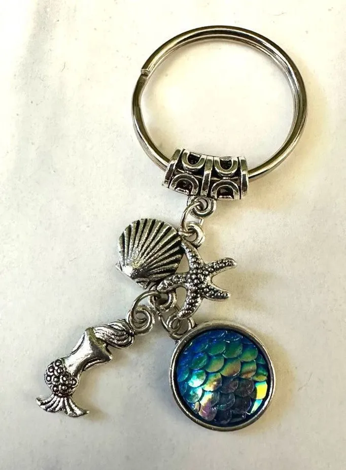 Mermaid charm keychain