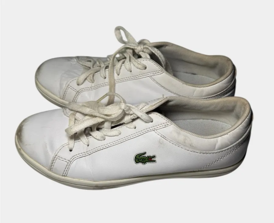 Lacoste Sneakers White Green Low Top Classic Sporty Women’s Size 6.5