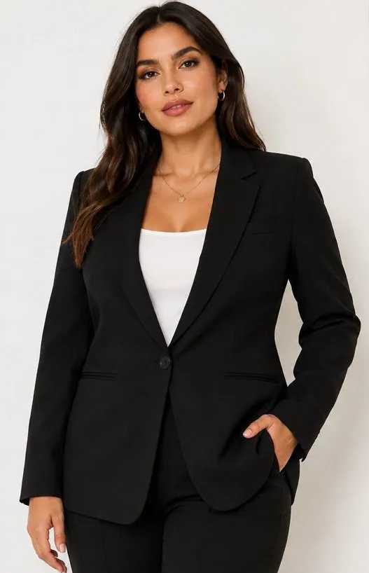 ZARA Black Tailored Blazer Jacket Women’s XXL Classic Workwear