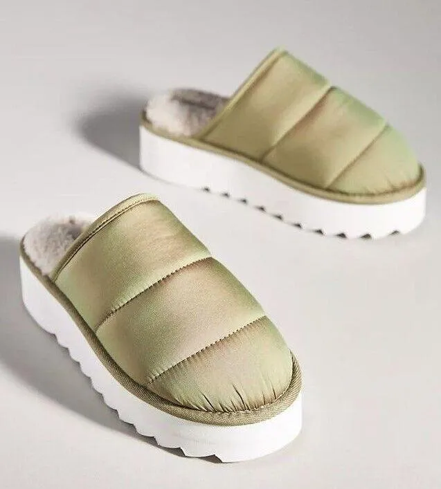 Anthropologie Maeve Puffy Platform Slippers Size L 10-11