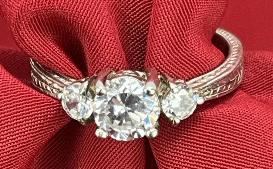 Sterling Silver 925 NF With 5mm Solitaire CZ Ring Size 7.5