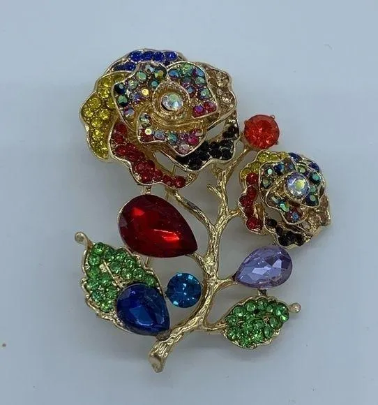 New multicolored floral women’s fashion brooch/pin Red