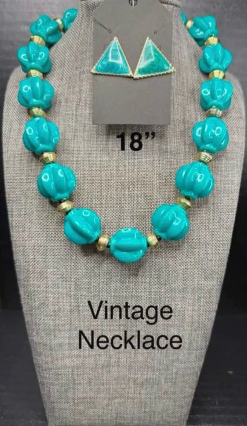 Turquoise Bead Statement Necklace
