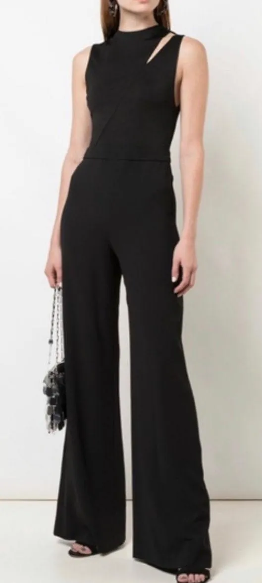 ALICE + OLIVIA Wide Leg Cut Out Black Jumpsuit