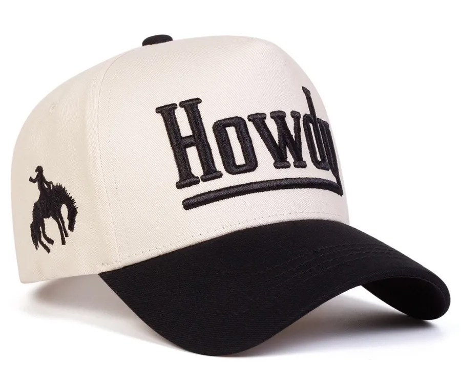 Howdy Cream Black Embroidered Western Two