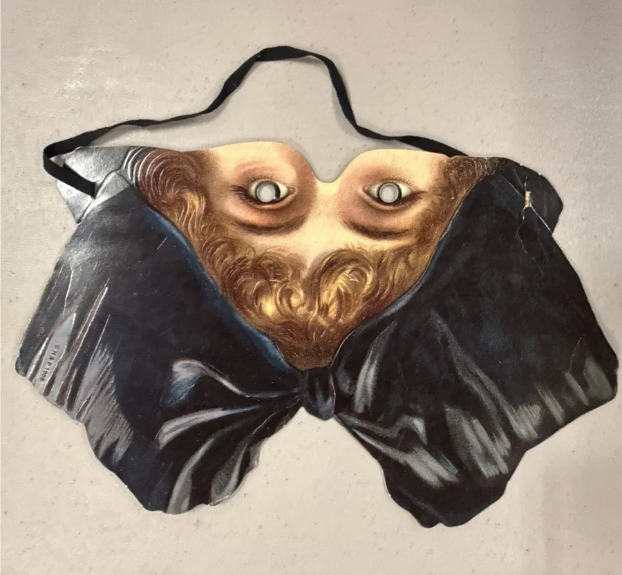 H&P 1986 Alsatian Girl With Big Bow Mask Fascimile of Genuine Victorian Mask