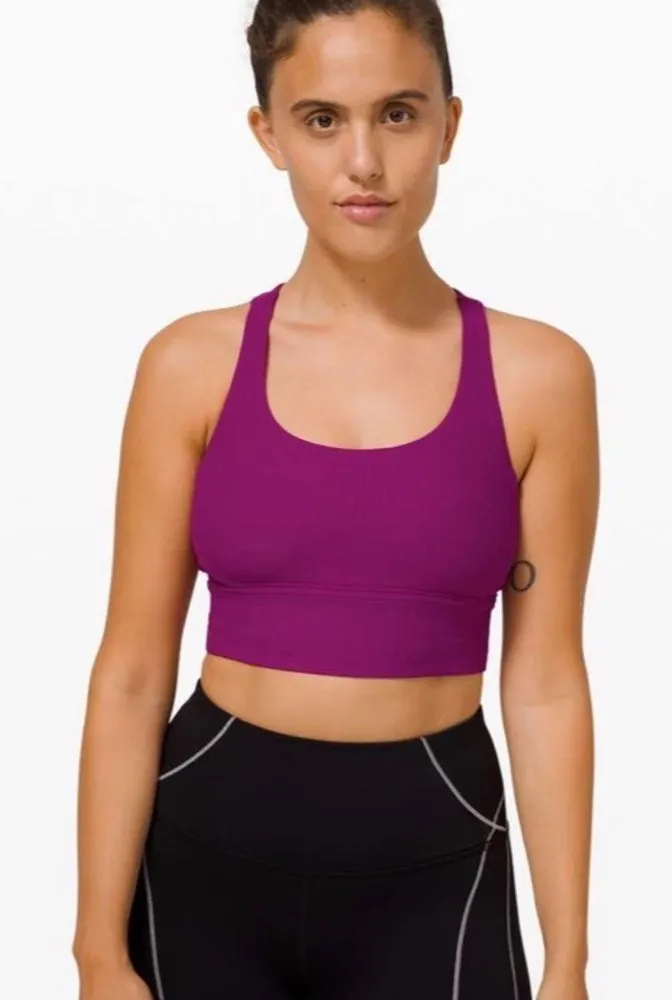 NWOT - Lululemon Energy Bra Long Line Ribbed *Medium Support, B–D Cup - Size 4